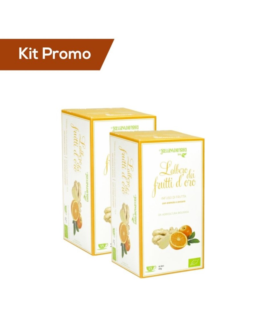 Click Cafe Te E Tisane Regina Di Fiori E Mlesna | Kit 2 Astucci Infuso Arancia E Zenzero Bio, Regina Di Fiori