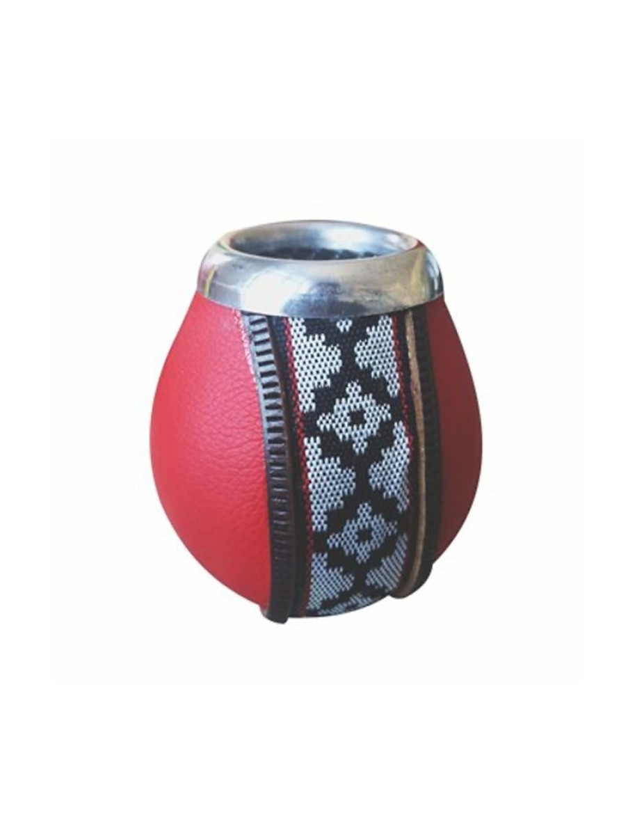 Click Cafe Erba Mate E Accessori | Calabash 8 Cm Decoro Sud America Fondo Rosso