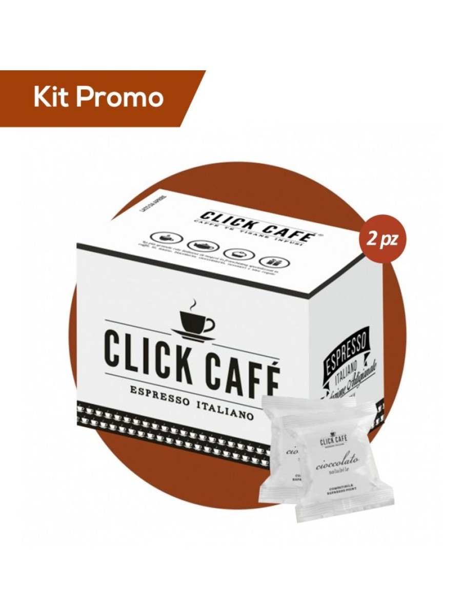 Click Cafe Capsule Compatibili Essse Caffe | Box 100 Capsule Al Cioccolato Espresso Point - Essse