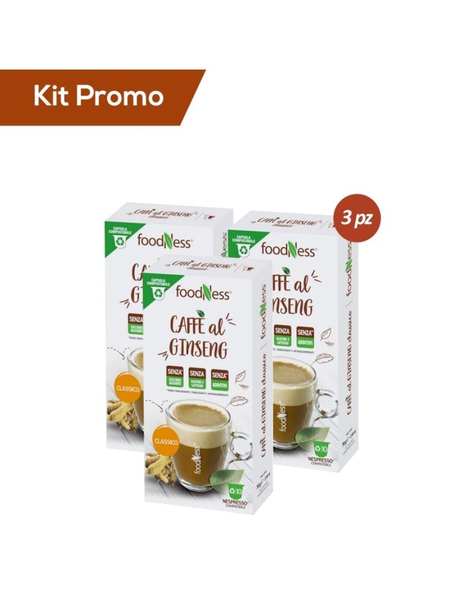 Click Cafe Capsule Compatibili Nespresso | Box 3 Scatoline Capsule Nespresso Ginseng Foodness