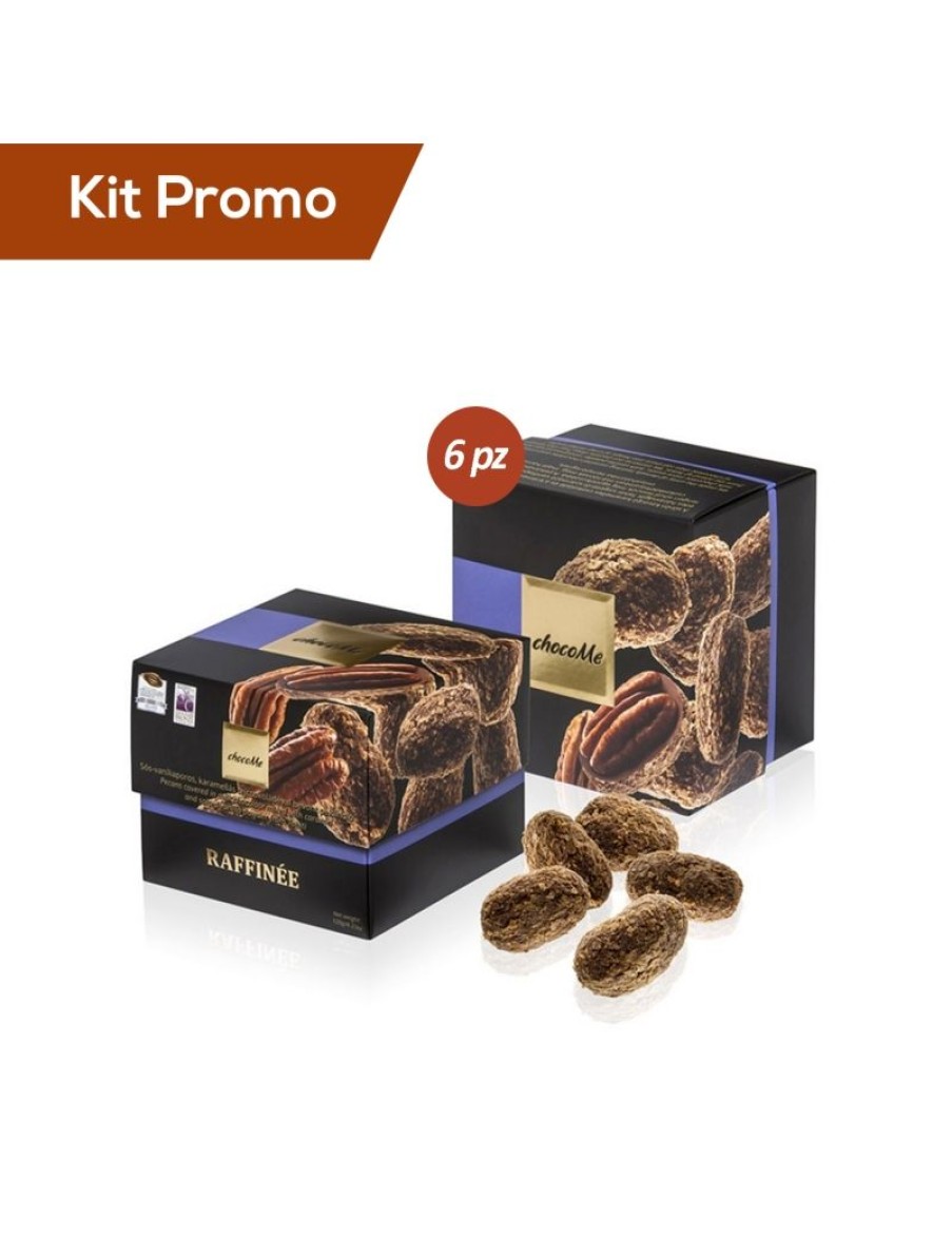 Click Cafe Cioccolato Artigianale | Kit 6 Box Di Noci Pecan Ricoperte Da Ciocccolato E Wafer Croccante