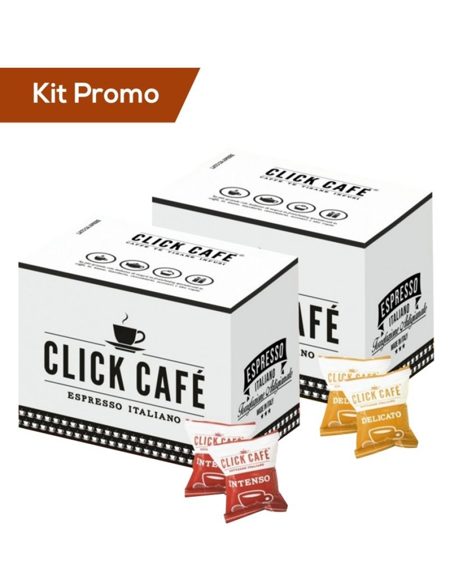 Click Cafe Capsule Compatibili Nespresso | Box 200 Capsule Nespresso Miscela Delicato E Intenso