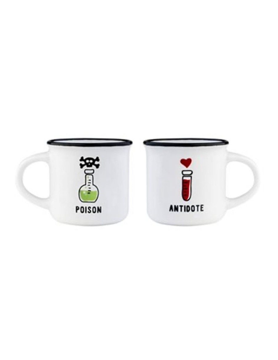 Click Cafe Tazzine Da Caffe E Tazze Mug | Set 2 Tazzine Caffe Pozione E Antidoto Bon China