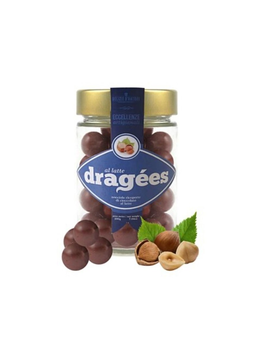 Click Cafe Cioccolato Artigianale | Dragees Di Nocciole Ricoperte Di Cioccolato Al Latte 200 Gr