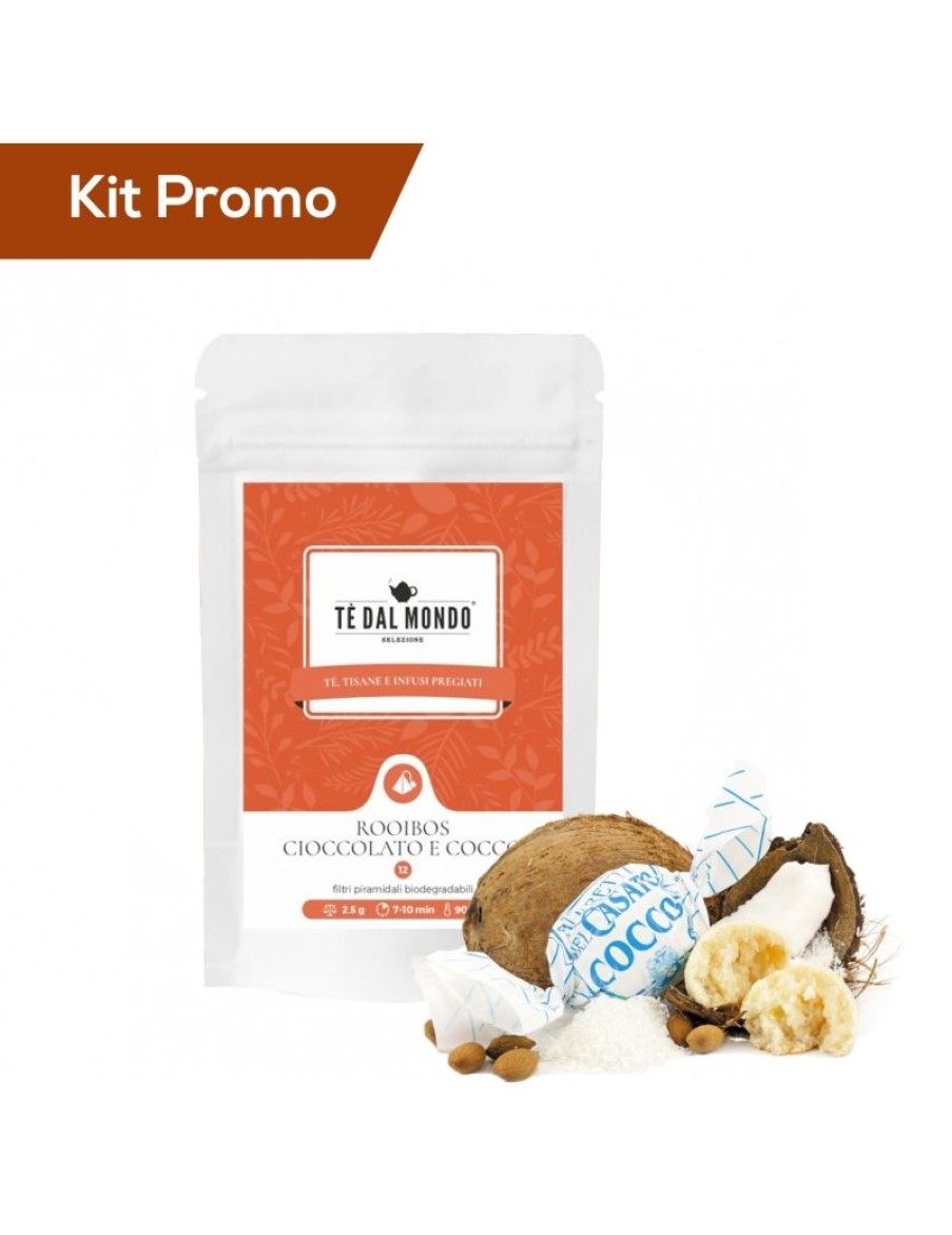 Click Cafe Piramidali Te Dal Mondo | Kit Piramidi Di Te Rooibos Cioccolato E Cocco Con Amaretti Al Cocco