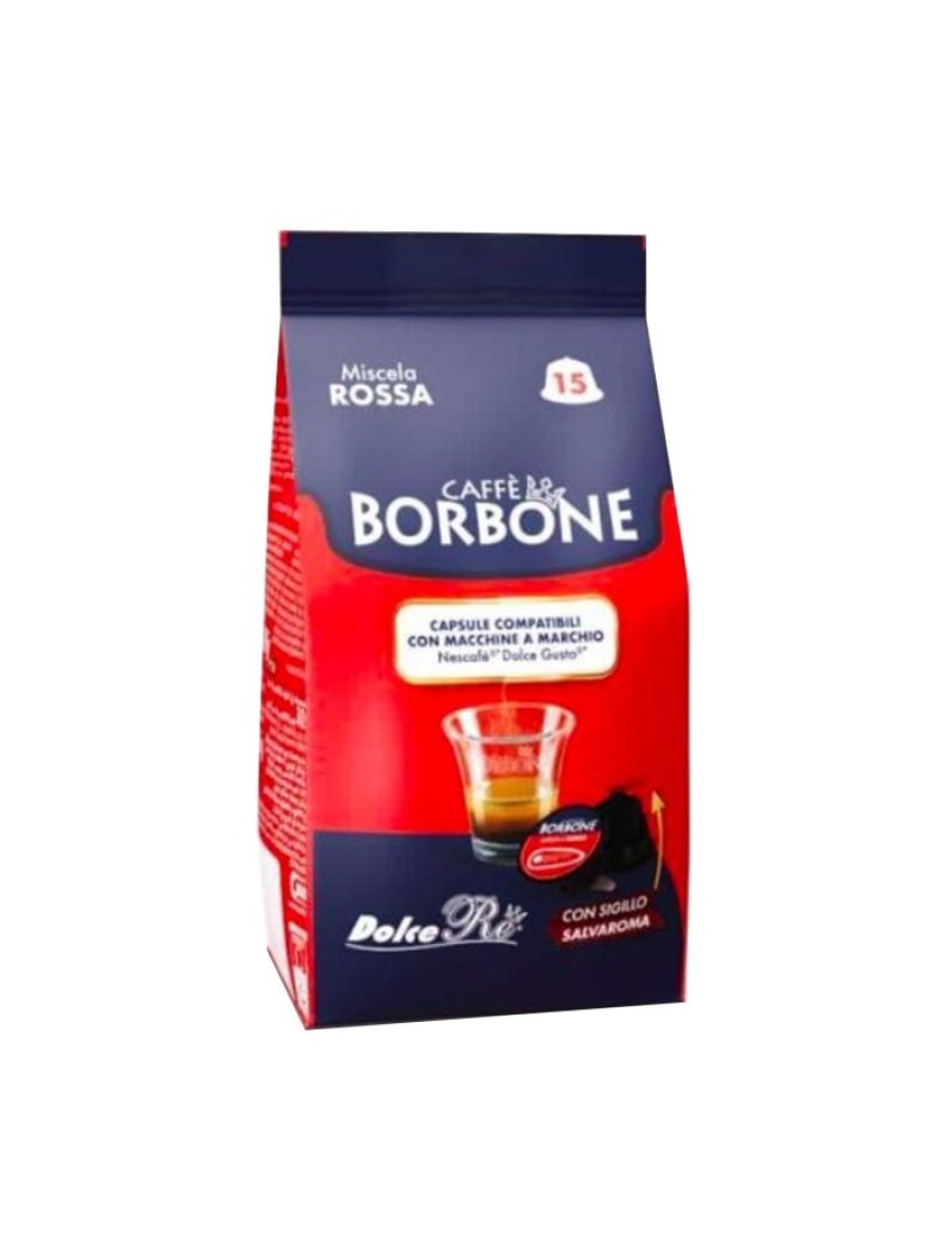 Click Cafe Capsule Compatibili Dolce Gusto | Caffe Borbone 15 Capsule Dolce Gusto Miscela Rossa