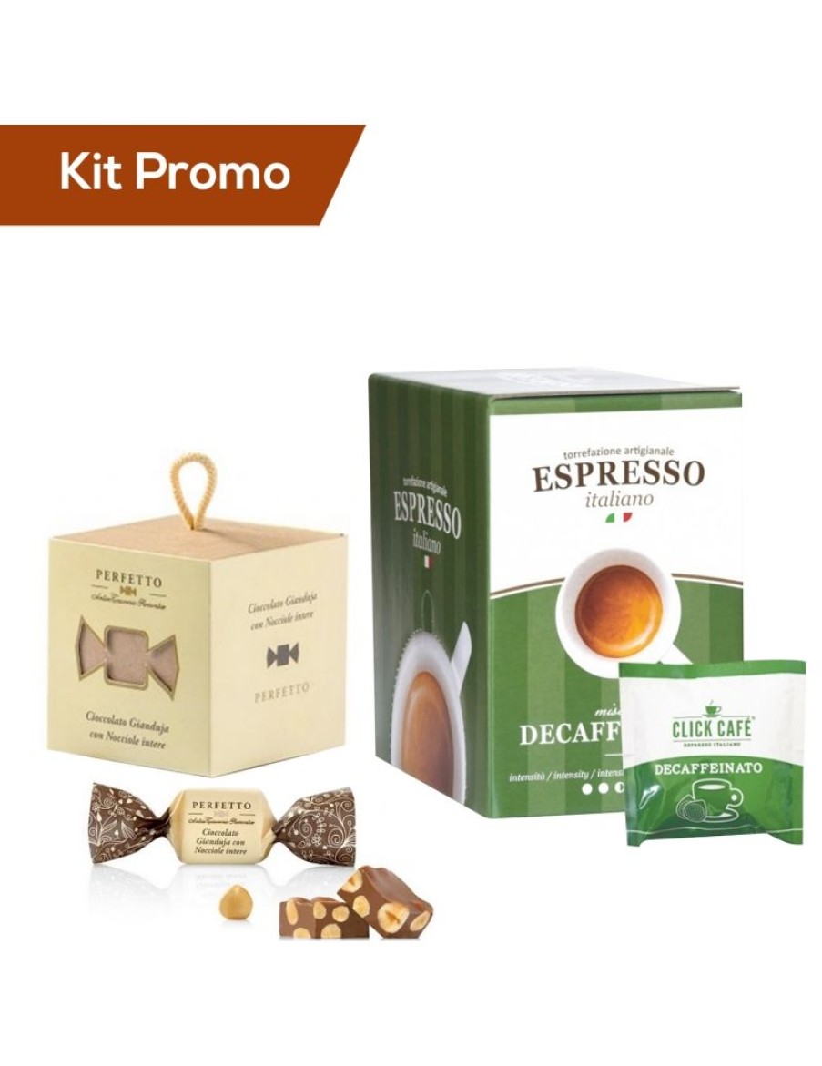 Click Cafe Cialde Caffe | Kit 30 Cialde Di Caffe Decaffeinato Con Cioccolatini Alla Gianduja Con Nocciole