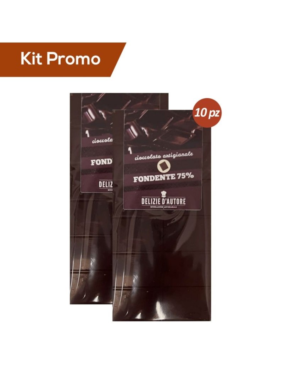 Click Cafe Cioccolato Artigianale | Kit 10 Tavolette Di Cioccolato Fondente 75%