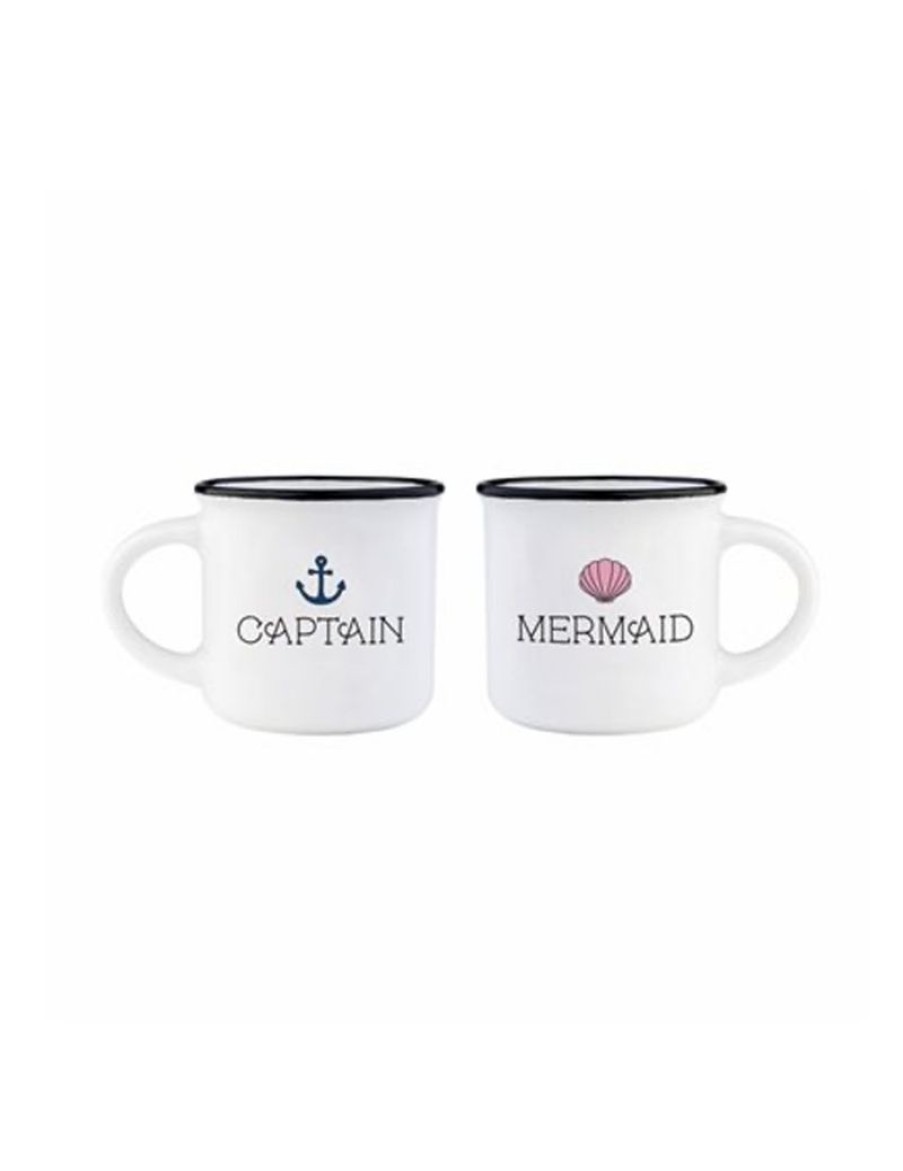 Click Cafe Tazzine Da Caffe E Tazze Mug | Set 2 Tazzine Caffe Capitano E Sirena Bon China