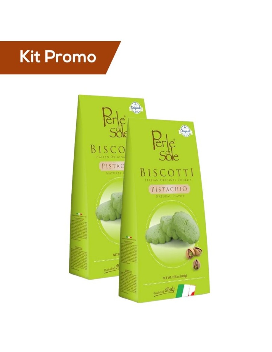 Click Cafe Biscotti Artigianali | Kit 2 Astucci Di Biscotti Al Gusto Pistacchio, Perle Di Sole