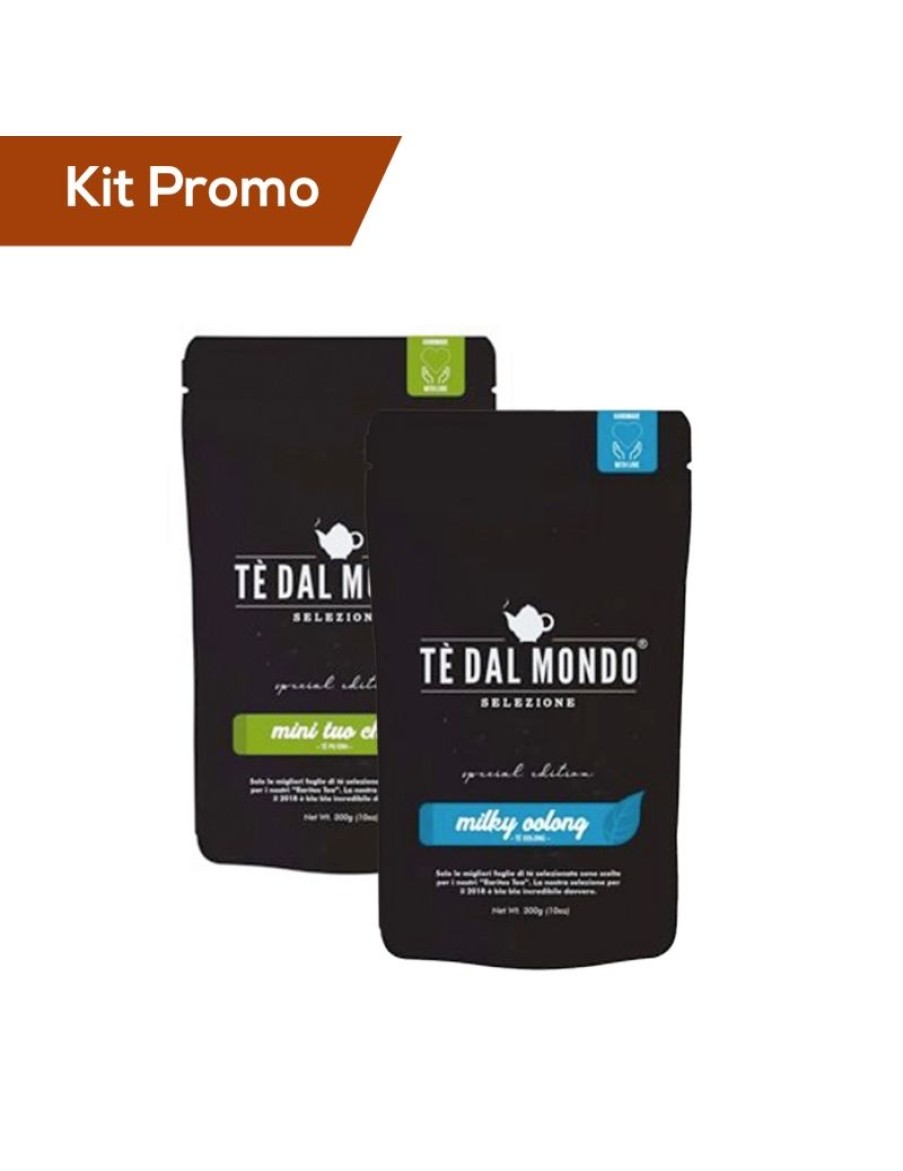 Click Cafe Te Dal Mondo Special Edition | Kit 2 Doypack Te Pu Erh Mini Tuo Cha E Te Milky Oolong