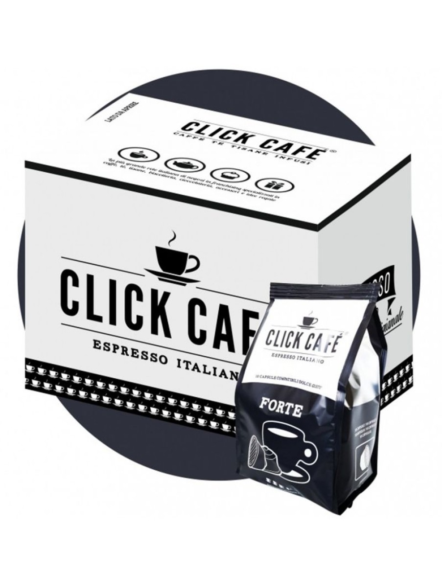 Click Cafe Capsule Compatibili Dolce Gusto | 100 Capsule Forte Dolce Gusto Click Cafe(10X10)