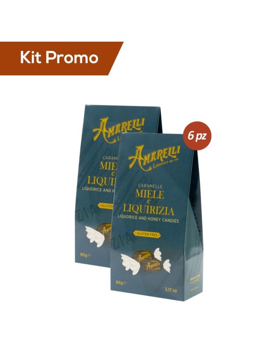 Click Cafe Caramelle Mentine E Liquirizie | Kit 6 Astucci Caramelle Miele E Liquirizia, Amarelli Senza Glutine