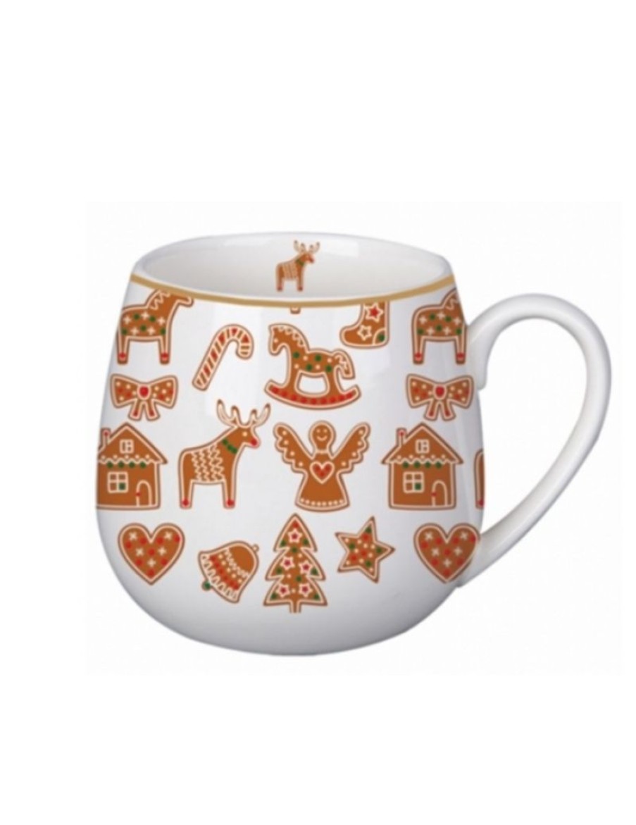 Click Cafe Tazze Da Te E Teiere | Mug A Botte Christmas Collection Gingerbread Bianco