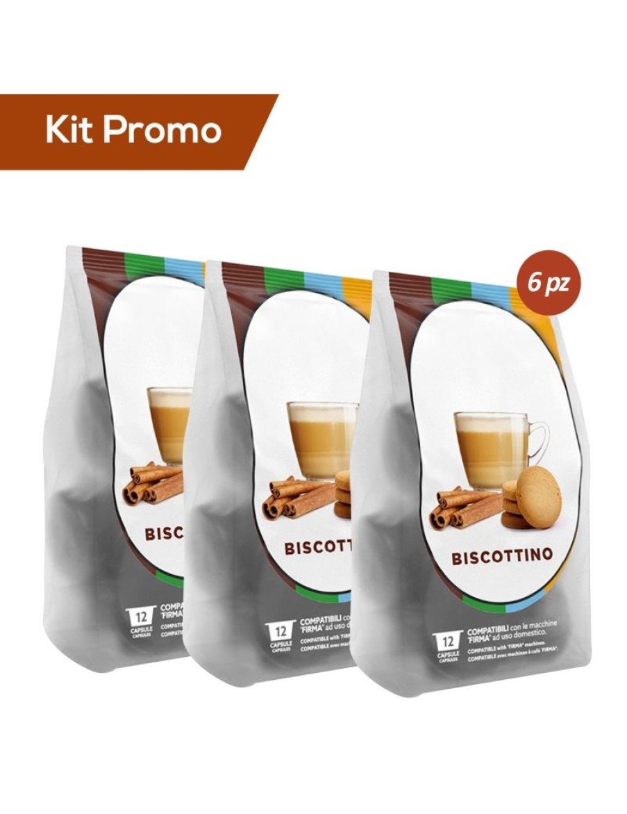 Click Cafe Capsule Compatibili Lavazza Firma | Box 72 Capsule Biscottino, Compatibile Lavazza Firma