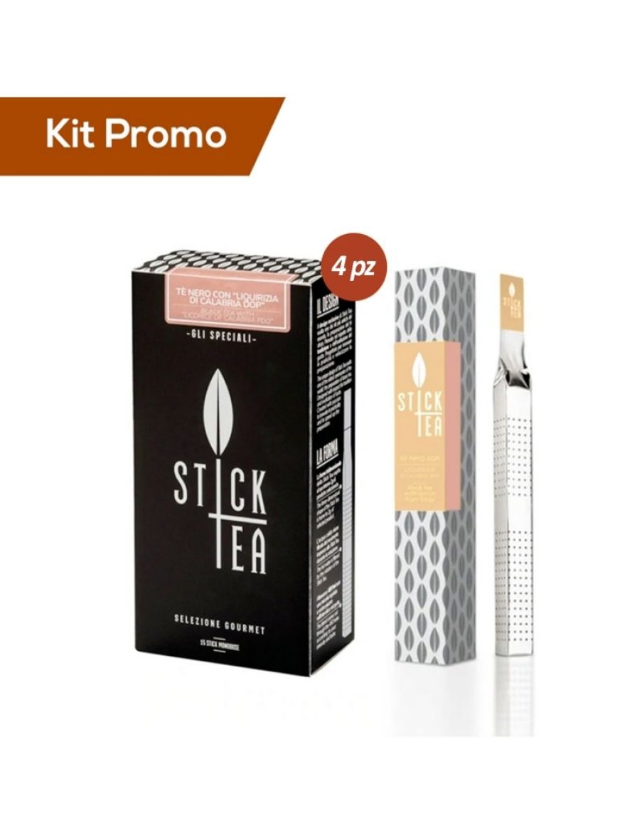 Click Cafe Stick Tea Selezione Gourmet | Box 4 Astucci Stick Tea Te Nero Alla Liquirizia