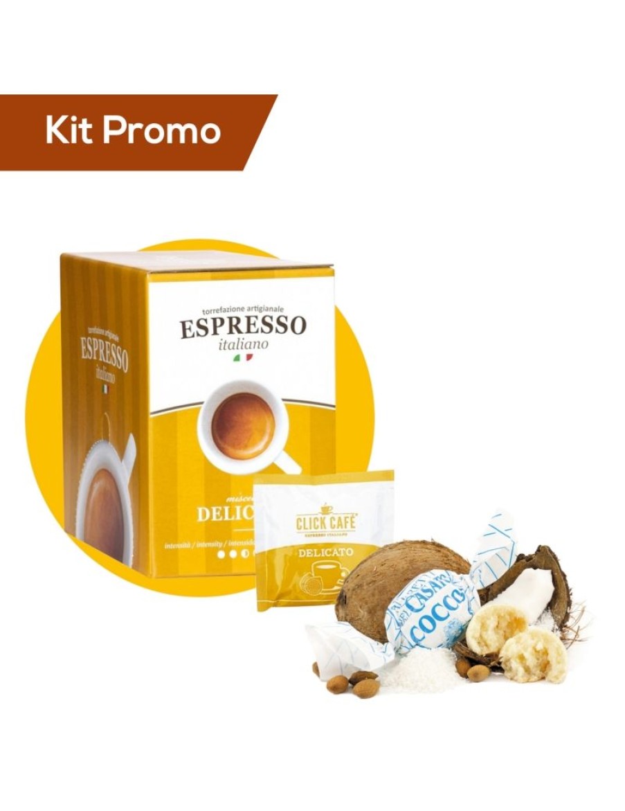 Click Cafe Cialde Caffe | Kit Cialde Di Caffe Delicato Con Amaretti Al Cocco