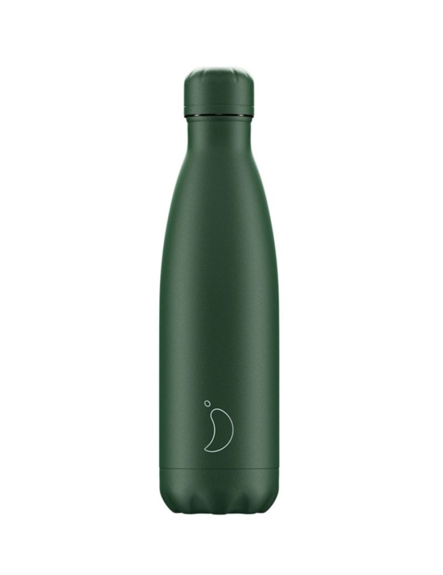 Click Cafe Borracce&Tazze Termiche E Accessori | Chilly'S Bottle 750 Ml Verde Opaco Con Tappo Verde