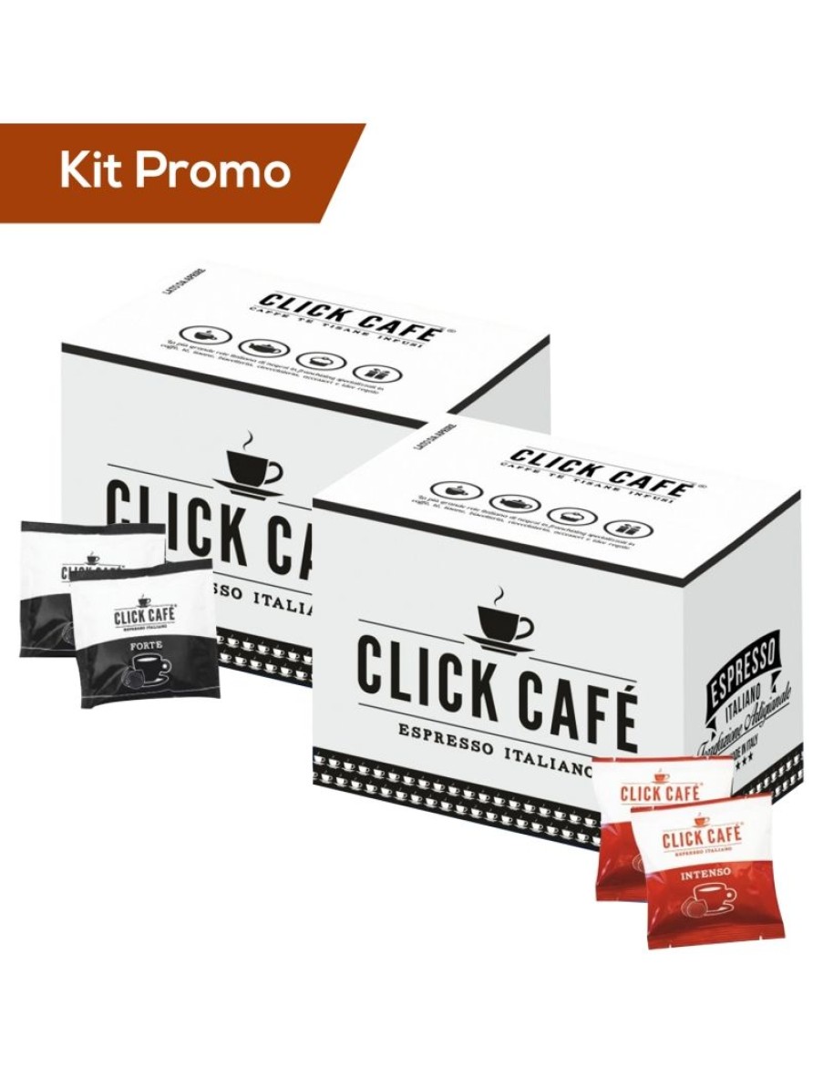 Click Cafe Cialde Caffe | Box 200 Cialde In Carta Filtro Miscela Forte E Miscela Intenso