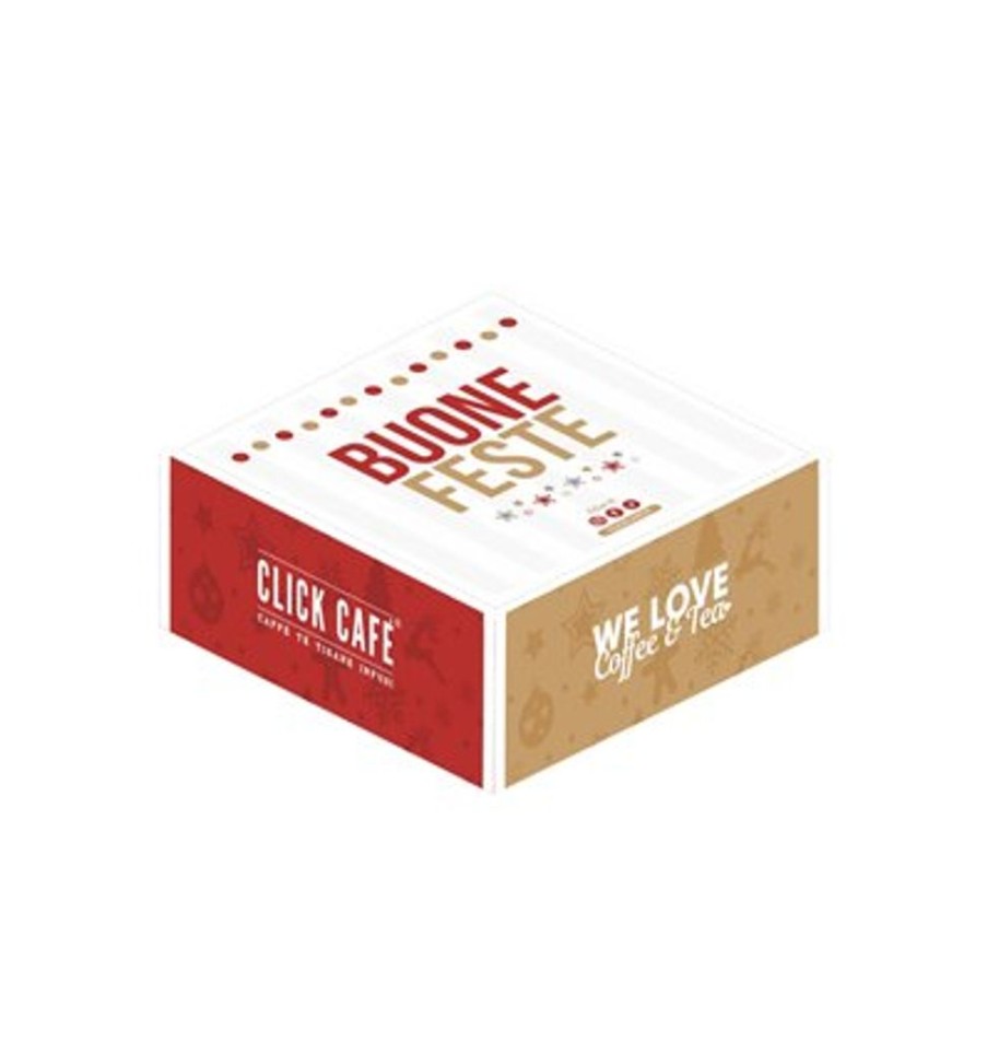 Click Cafe Happy Box Click Cafe' | Scatola Di Natale Click Cafe' Buone Feste Mis. 20X20X10