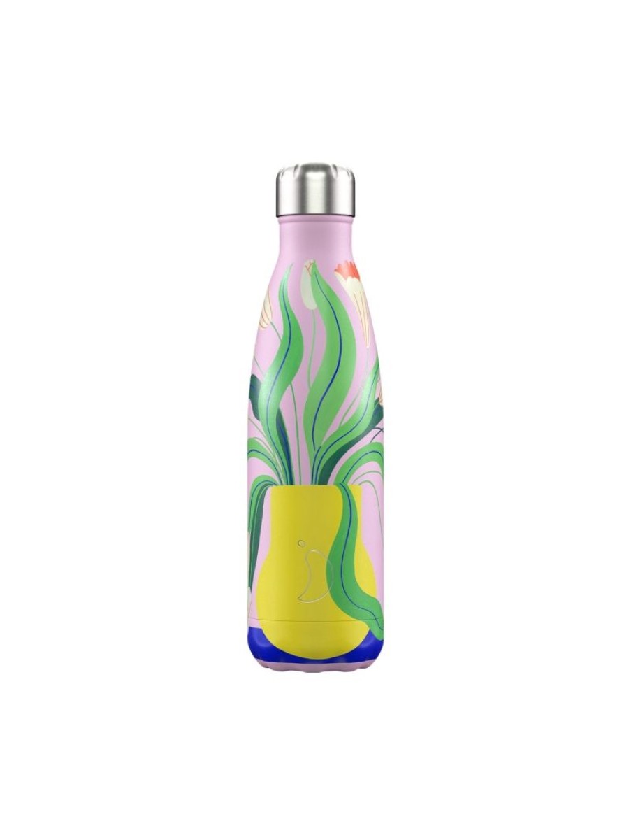 Click Cafe Borracce&Tazze Termiche E Accessori | Chilly'S Bottle Linea Artist Vaso Tulipani 500Ml