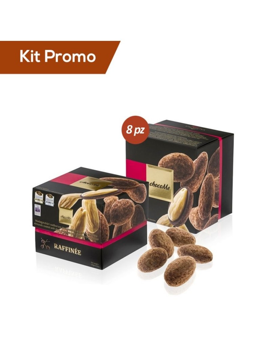 Click Cafe Cioccolato Artigianale | Kit 8 Box Di Mandorle Ricoperte Con Cioccolato Fondente E Pepe Selvatico