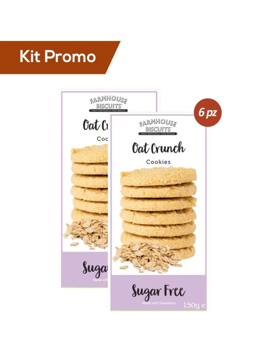 Click Cafe Biscotti Artigianali | Box 6 Astucci Biscotti Inglesi Senza Zucchero All'Avena