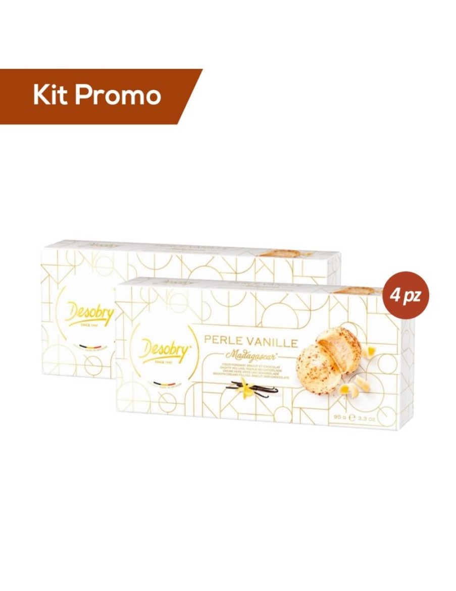 Click Cafe Biscotti Artigianali | Kit 4 Astucci Di Biscotti Ricoperti Di Cioccolato Bianco Con Cuore Di Vaniglia