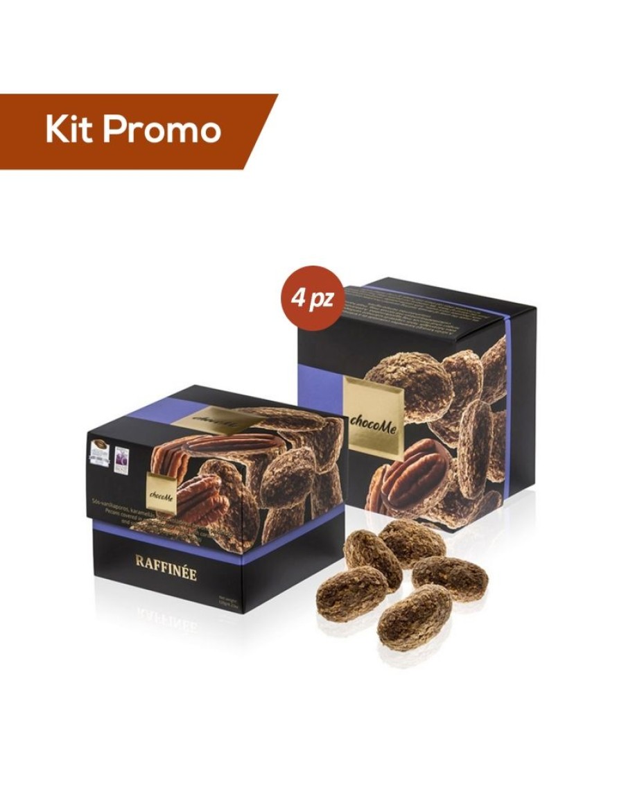 Click Cafe Cioccolato Artigianale | Kit 4 Box Di Noci Pecan Ricoperte Da Ciocccolato E Wafer Croccante