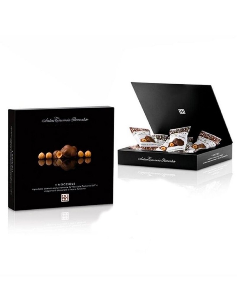 Click Cafe Cioccolato Artigianale | 4 Nocciole Ricoperte Di Cioccolato Al Latte E Fondente In Gift Box