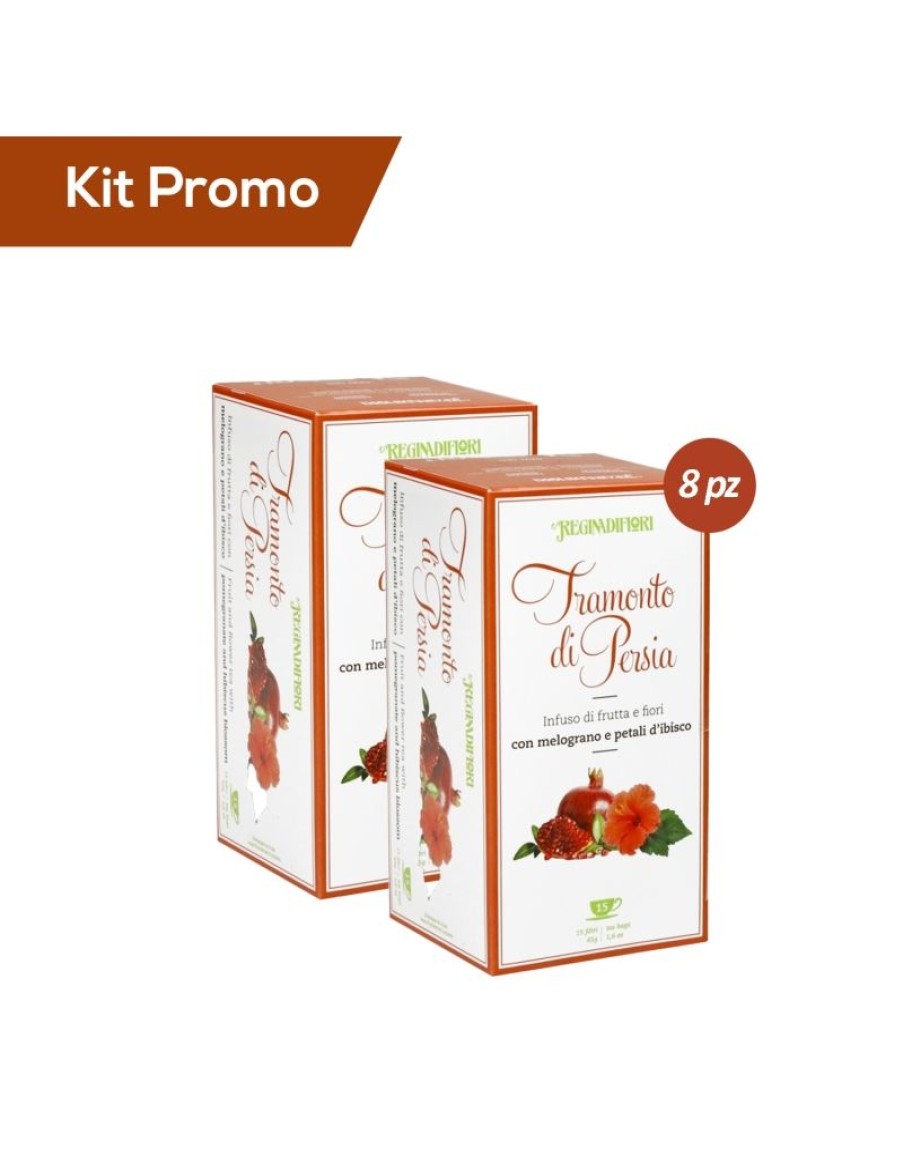 Click Cafe Te E Tisane Regina Di Fiori E Mlesna | Kit 8 Box Infuso Melograno E Petali D'Ibisco, Regina Di Fiori