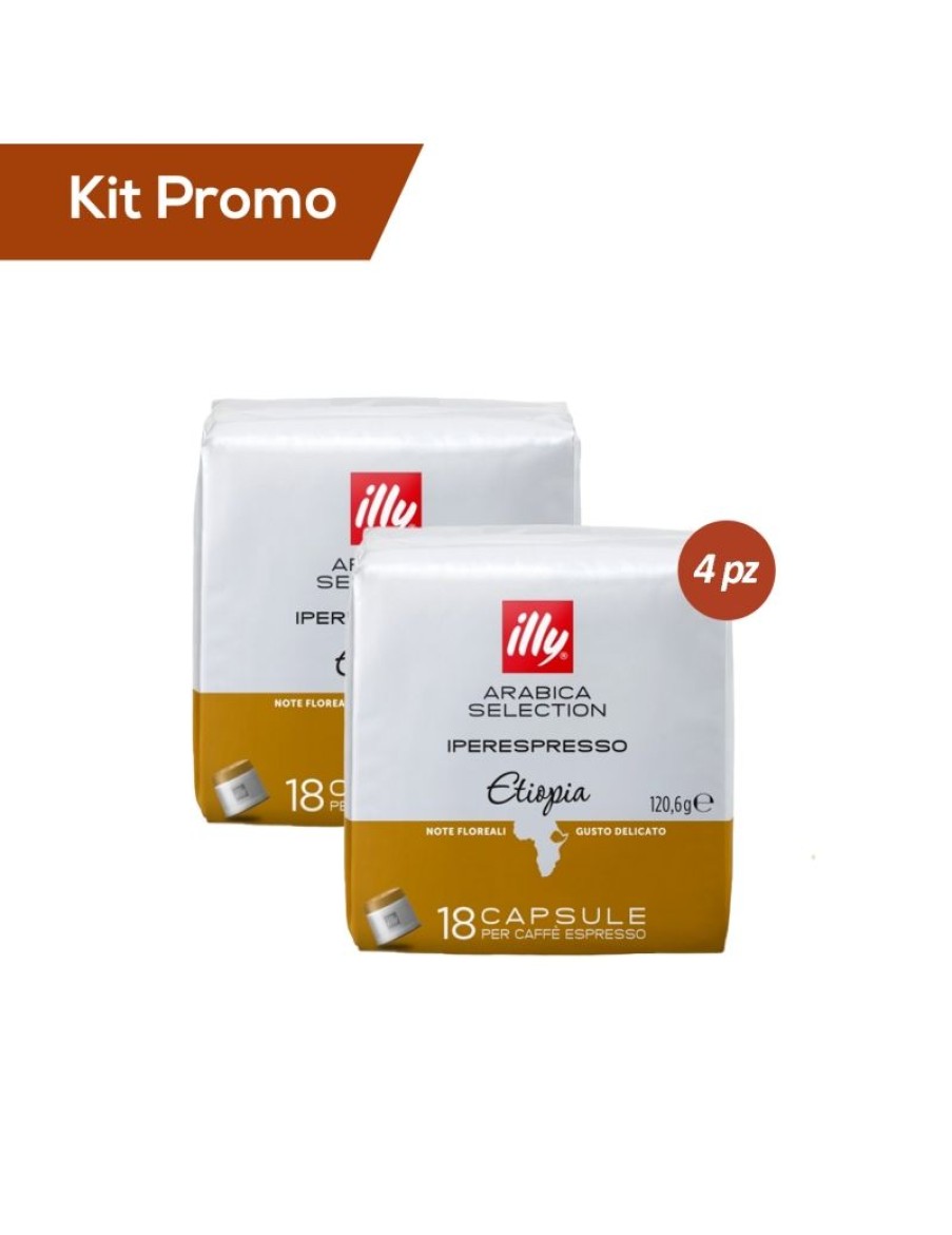 Click Cafe Illy Iperespresso | Kit 4 Pacchi Di Capsule Di Caffe Illy* Iperespresso, Arabica Etiopia