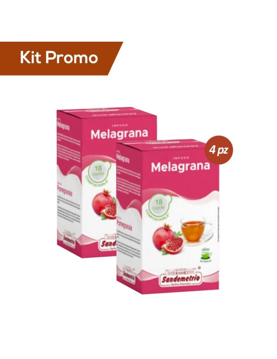 Click Cafe Cialde Caffe | Kit 4 Astucci Di Cialde Infuso Melagrana, Sandemetrio