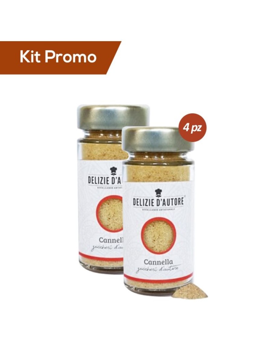 Click Cafe Zuccheri Aromatizzati E Dolcificanti | Kit 4 Vasetti Di Zucchero Aromatizzato Alla Cannella Da 90 Gr