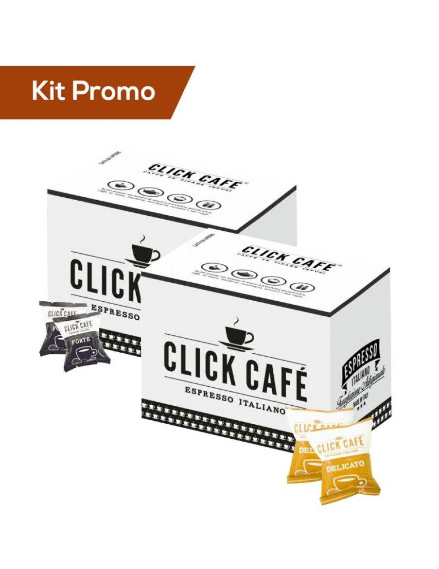 Click Cafe Capsule Compatibili Lavazza* A Modo Mio | Box 200 Capsule Compatibile A Modo Mio, Miscela Delicato E Miscela Forte