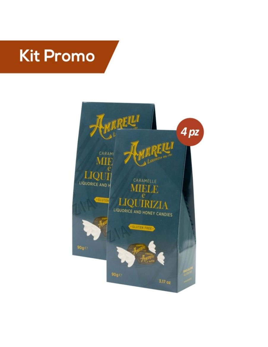 Click Cafe Caramelle Mentine E Liquirizie | Kit 4 Astucci Caramelle Miele E Liquirizia, Amarelli Senza Glutine