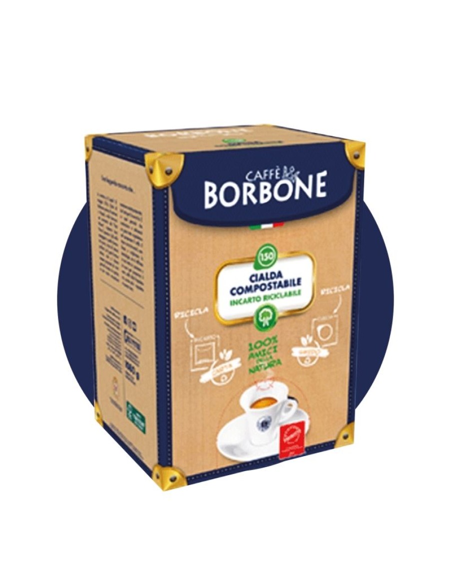 Click Cafe Cialde Caffe | Confezione 50 Cialde Compostabili Blu Borbone