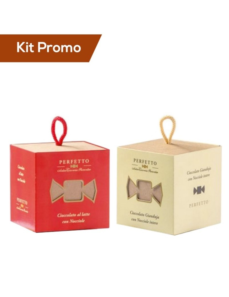 Click Cafe Gluten Free | Kit Cubo Cioccolatini Gianduia E Nocciola Con Cubo Cioccolatini Al Latte E Nocciole