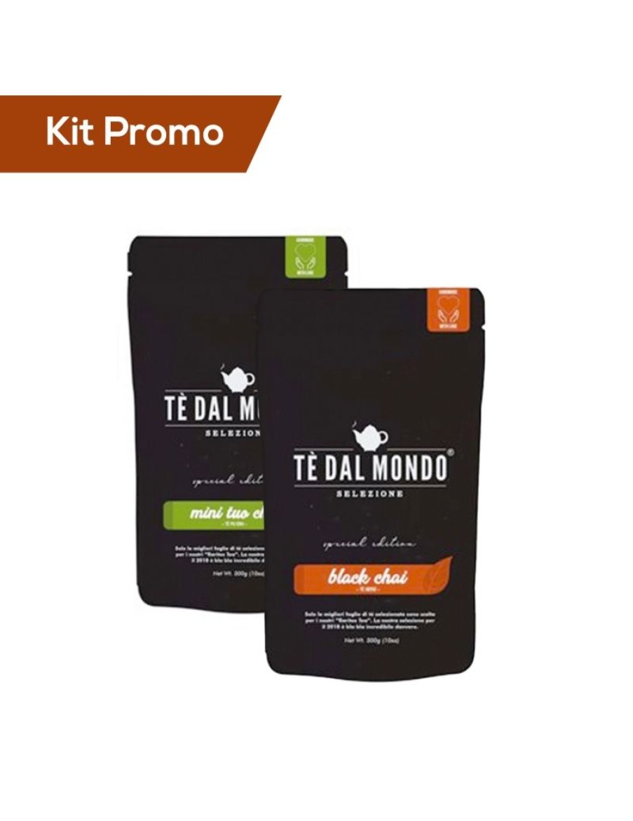 Click Cafe Te Dal Mondo Special Edition | Kit 2 Doypack Te Pu Erh Mini Tuo Cha E Te Nero Chai