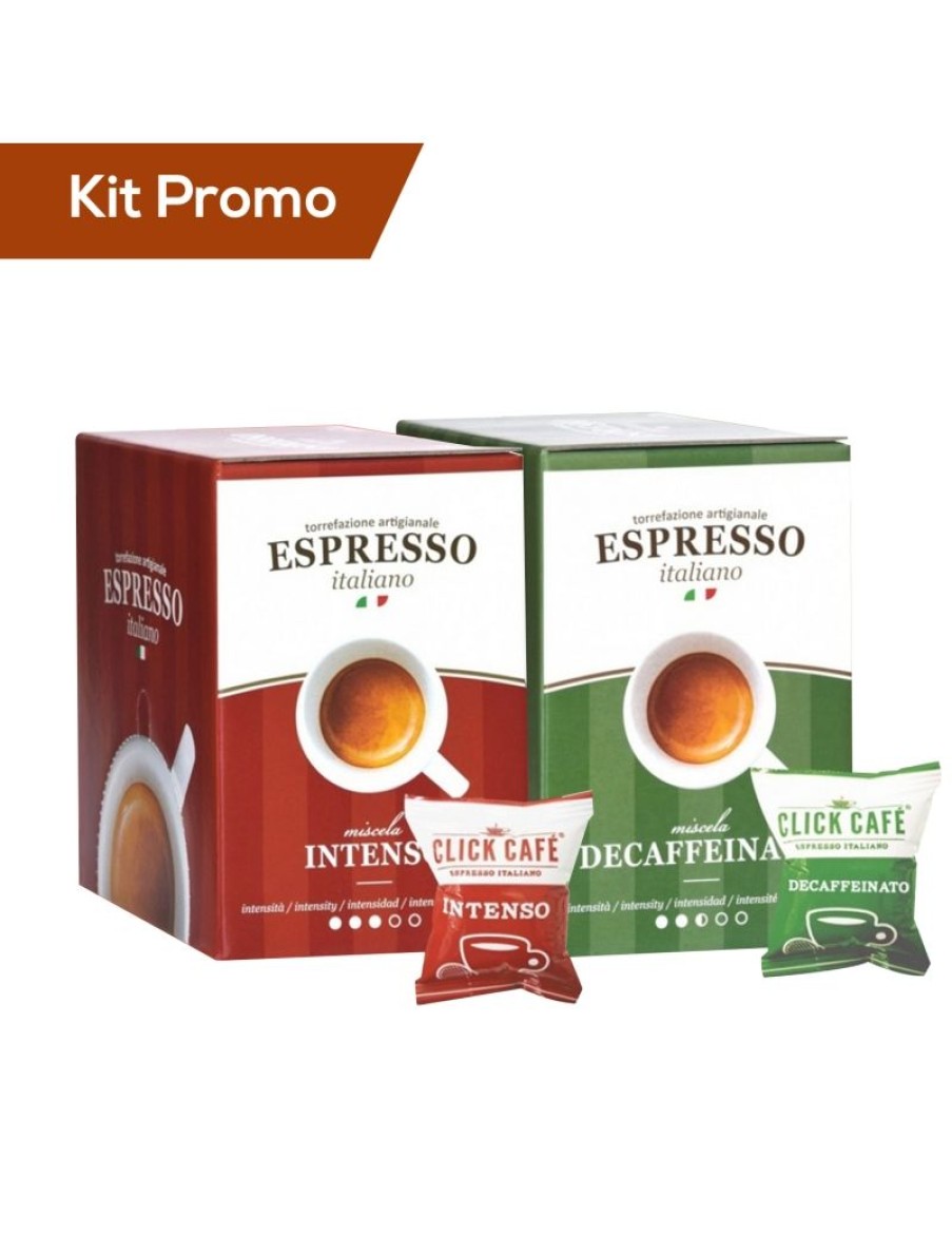 Click Cafe Capsule Compatibili Nespresso | Box 60 Capsule Nespresso Miscela Intenso E Decaffeinato