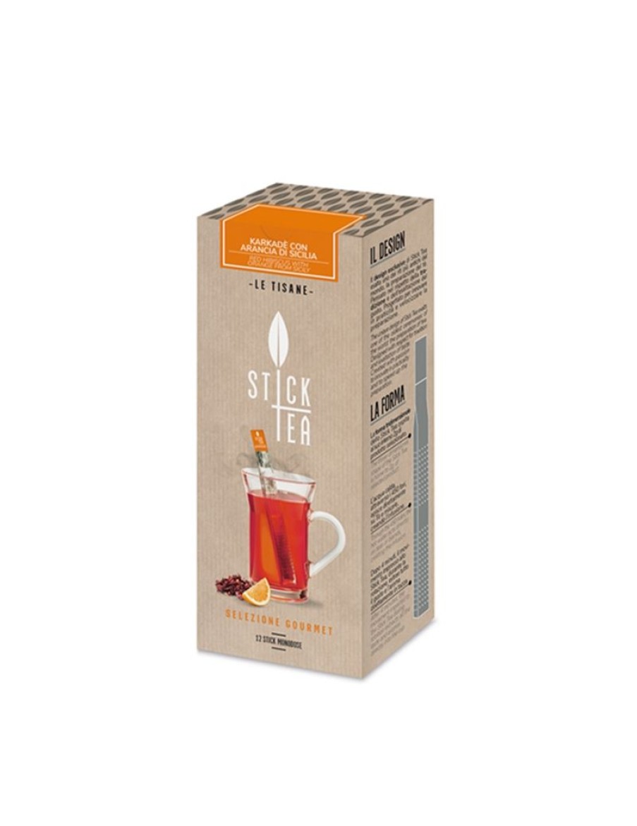 Click Cafe Stick Tea Selezione Gourmet | Sticktea Karkade & Arancia Selezione Gourmet Confezione 12 Stick