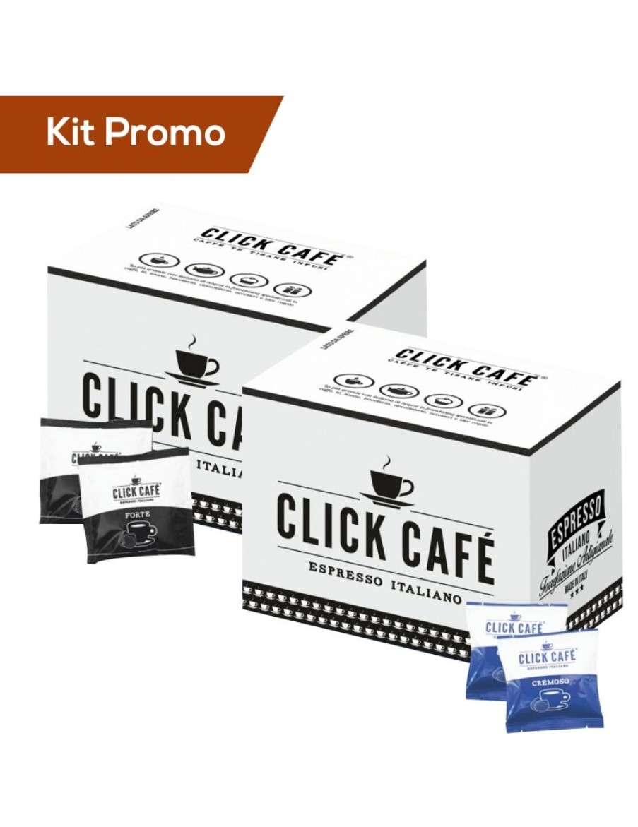 Click Cafe Cialde Caffe | Box 200 Cialde In Carta Filtro Miscela Cremoso E Miscela Forte