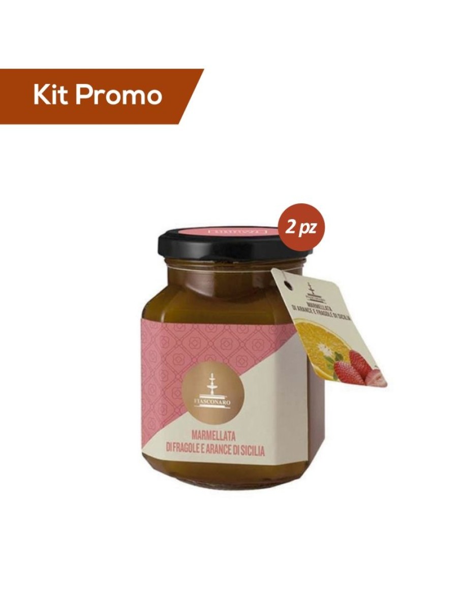 Click Cafe Miele E Marmellata Artigianale E Bio | Box 2 Vasetti Confettura Extra Di Fragole E Arance Di Sicilia