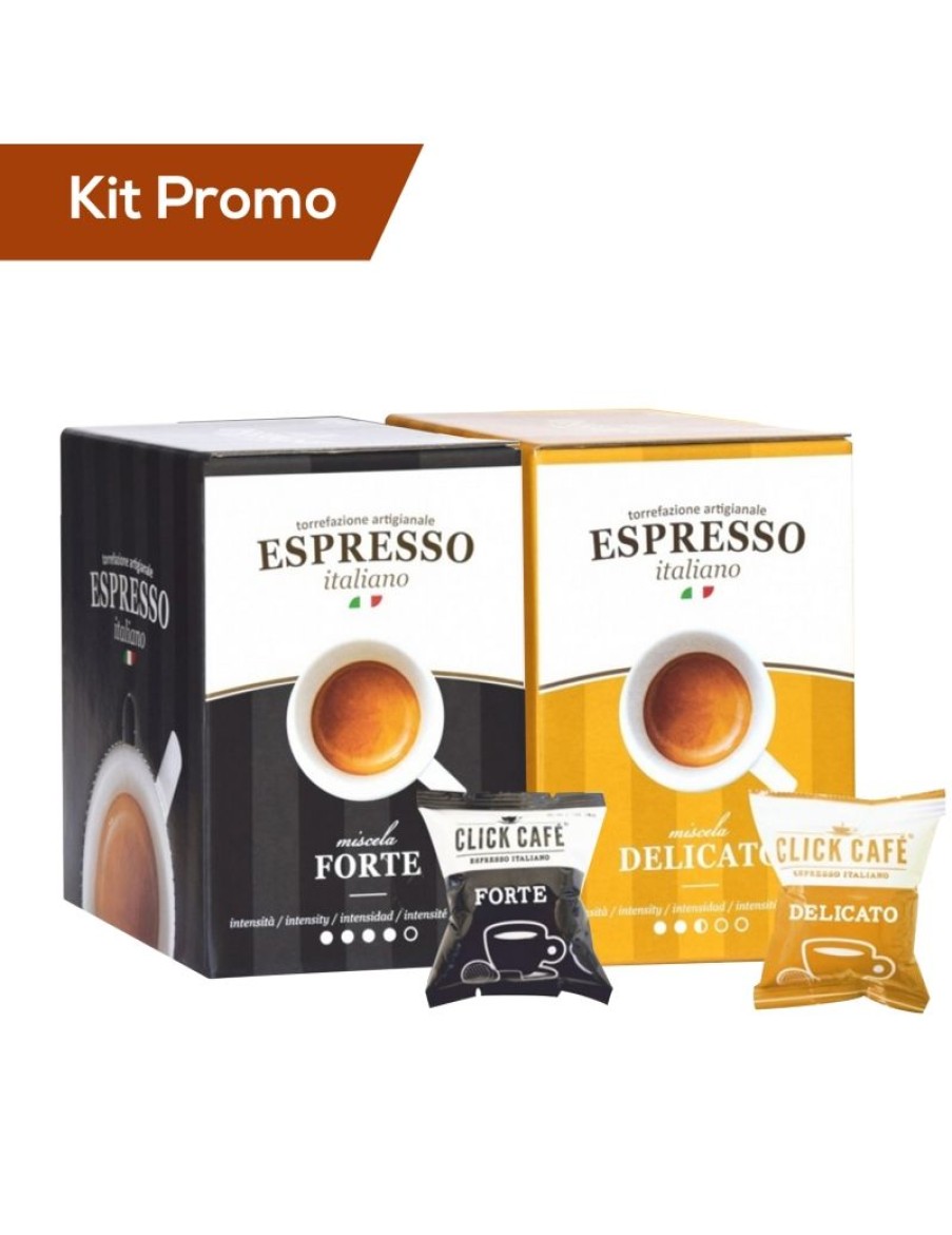 Click Cafe Capsule Compatibili Nespresso | Box 60 Capsule Nespresso Miscela Forte E Delicato