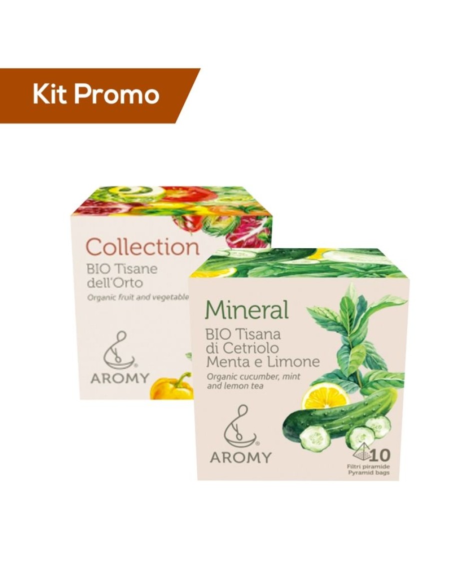 Click Cafe Tisane Biologiche | Box 2 Astucci Mix Tisane Dell'Orto Con Tisana Cetriolo, Menta E Limone