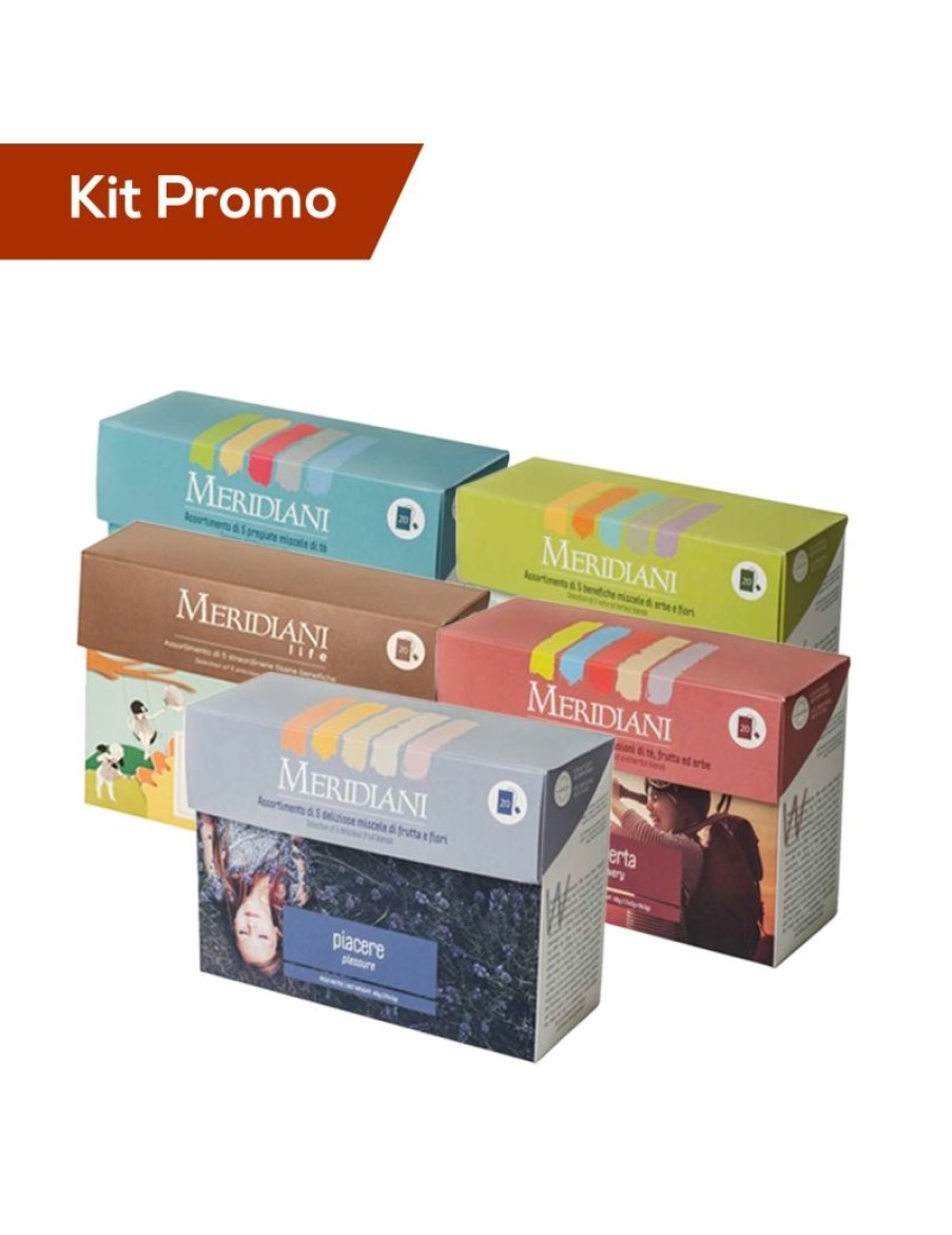 Click Cafe Te E Tisane Meridiani | Box 5 Astucci Meridiani Assortiti In 20 Filtri