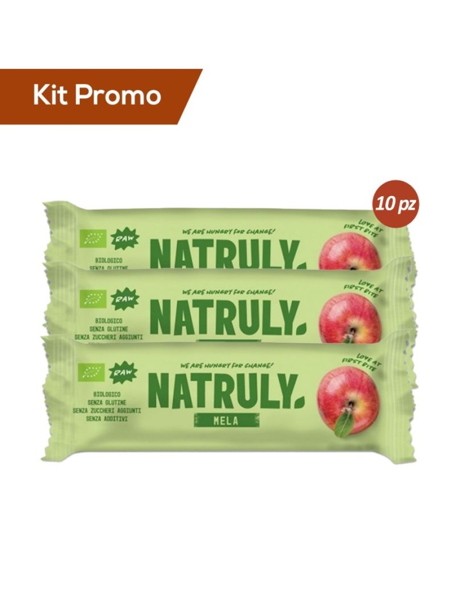 Click Cafe Snack | Box 10 Barrette Frutta Secca Mela Bio Natruly