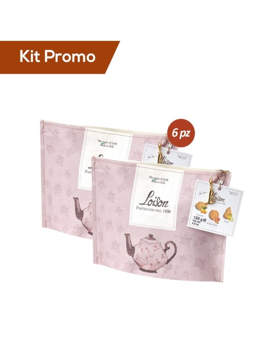 Click Cafe Biscotti Artigianali | Box 6 Pochette Biscotti Monoporzione Limone, Albicocca, Pera