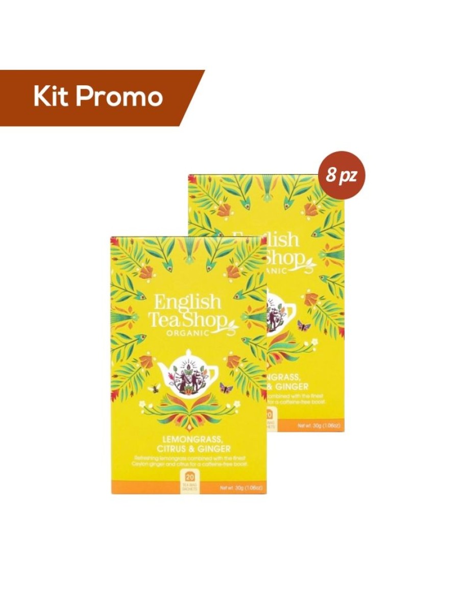 Click Cafe English Tea Shop E Terre Doc | Kit 8 Pacchi Di English Tea Shop Tisana Limone E Zenzero Bio