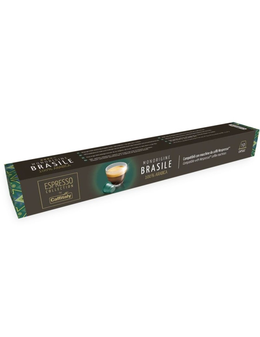 Click Cafe Capsule Compatibili Nespresso | 10 Capsule Monorigine Brasile Nespresso Caffitaly